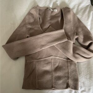 Abercrombie & Fitch Taupe Ribbed Sweater